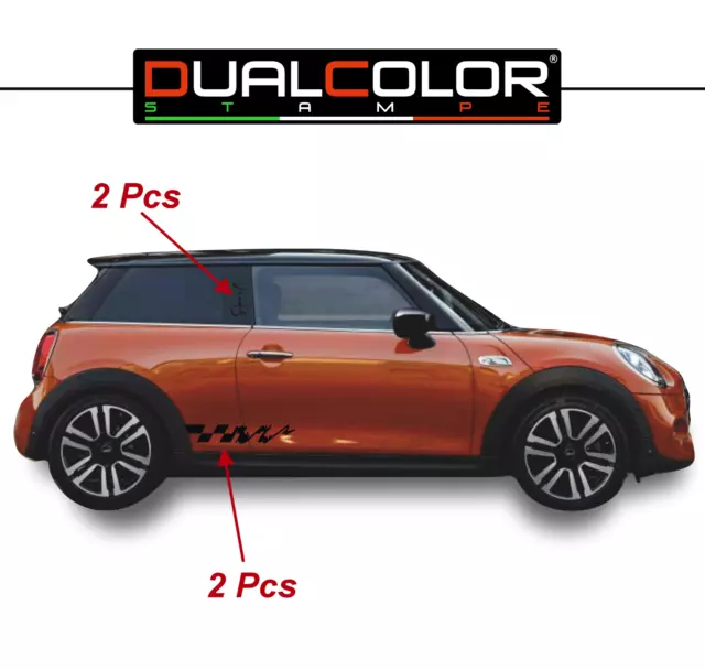 Adesivi MINI COOPER s FASCE ADESIVE decal BONNET STRISCE fiancate LATERALI 0372