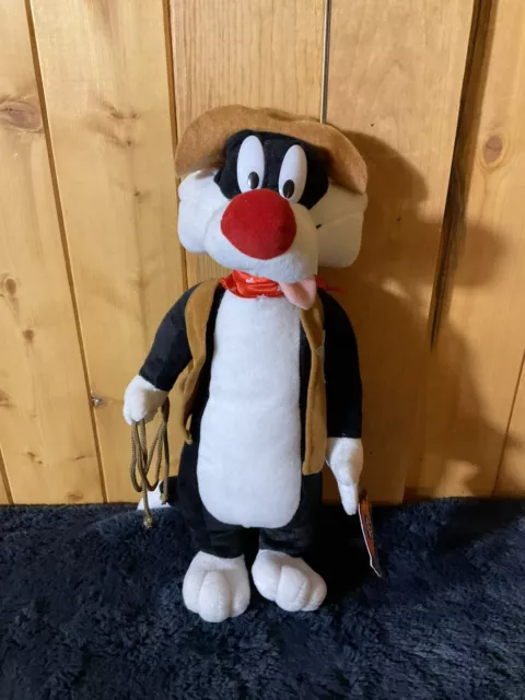 Nanco Sylvester the Cat Plush 14" Cowboy Hat Lasso Looney Toons Stuffed