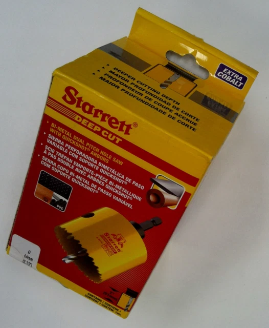 16pc Starrett ADCH0212 Deep Cut Hole Saw 64mm 2-1/2-inch NEW