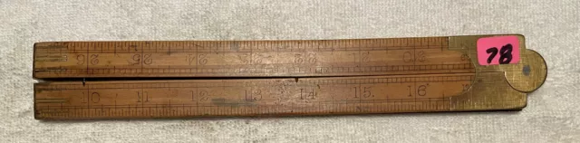 Antique JOHN RABONE & SONS Boxwood & Brass Folding Ruler 36 inch 078 Antique JOHN RABONE & SONS Boxwood & Brass Folding Ruler 36 inch 078