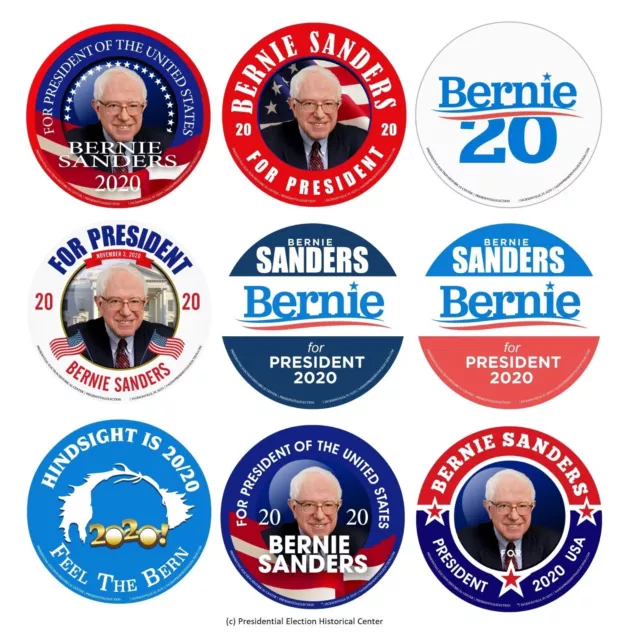 Bernie Sanders For President 2020 Campaign Buttons (Set of 9)