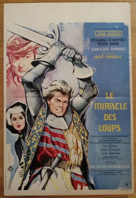 MIRACLE DES LOUPS jean marais affiche cinema originale 40x60 cm '61