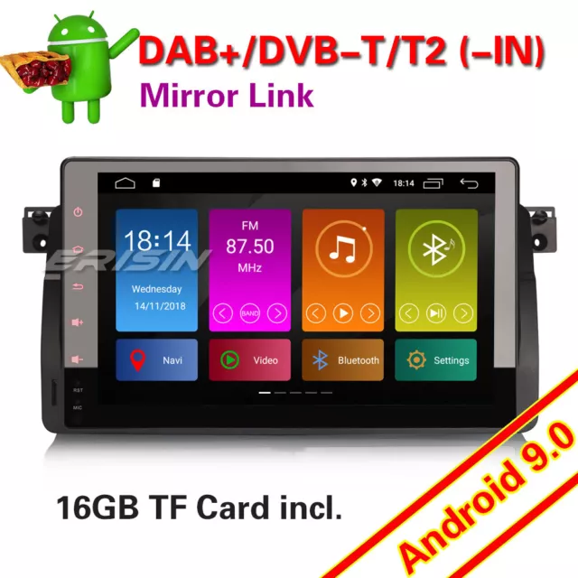9''Android 9.0 DAB+Autoradio GPS 4G for 3 series BMW E46 M3 320 ROVER 75 MG ZT
