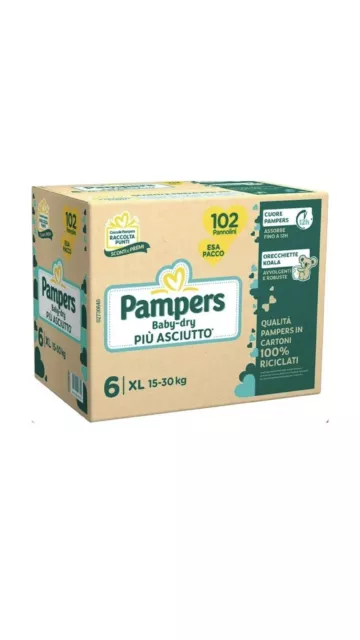 PAMPERS baby Dry Taglia 6 Confezione Da 102 Pannolini