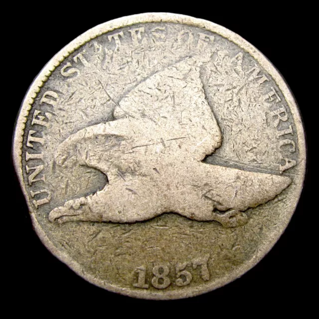 1857 Flying Eagle Cent Penny ---- Nice Details Coin ---- #UU059