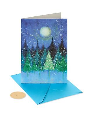 Papyrus Christmas Greeting Cards Boxed Holiday Tree Under Moon ‎5"x7" 14-Count