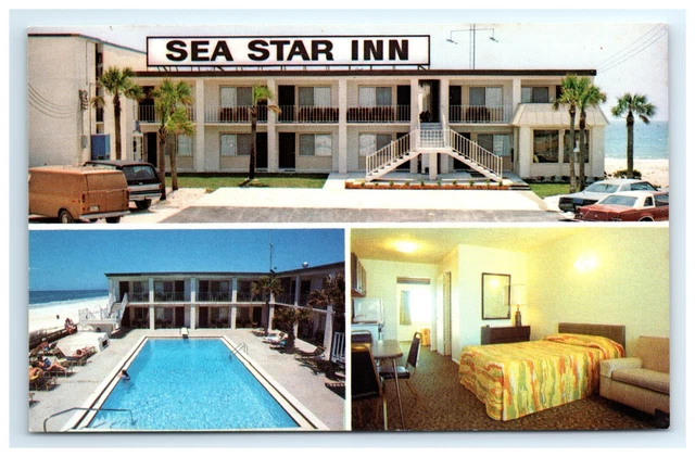 Postcard Sea Star Inn Multi View Panama City Beach Florida Swimming Pool Unpostd