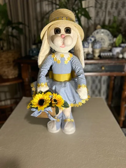 Miss Dorothy Bunny Easter Bunny, handmade with Recycled and New materials.