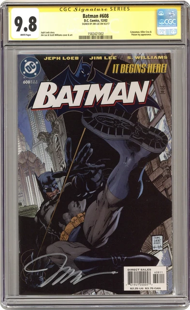 Batman #608 Wizard Signed Variant 1st Printing CGC 9.8 SS Lee 2002 1582421002
