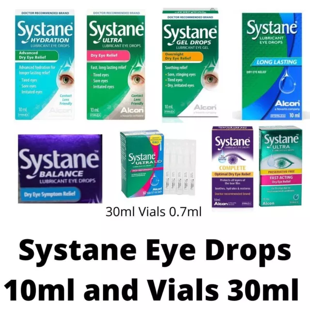 Systane Eye Drops for Dry Eyes 10ml EACH and Systane ULTRA UD 30 Vials 0.7ml