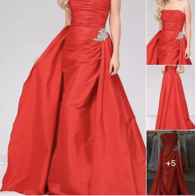 PRICE REDUCED!!  Red Jovani Gown With Overskirt, Prom Or Pageant