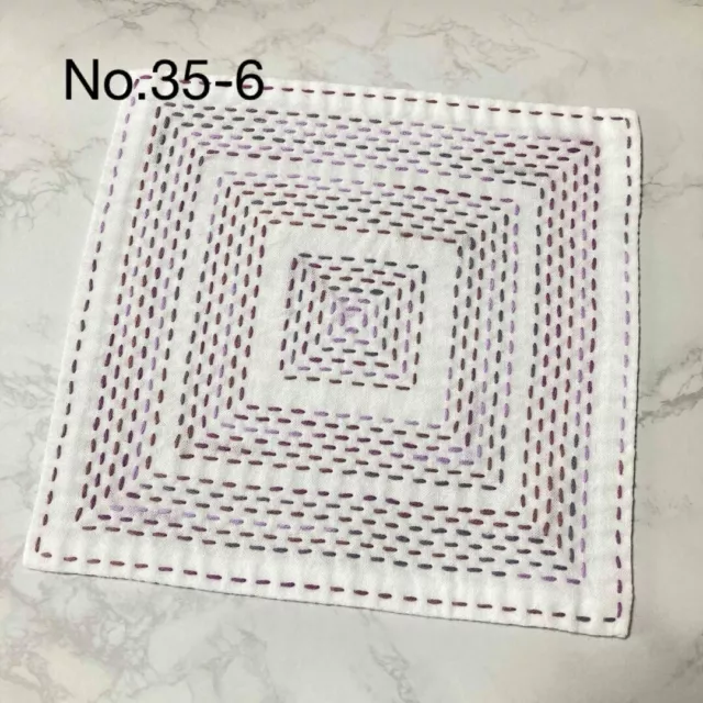 Sashiko Handkerchief No.35-6 Purple