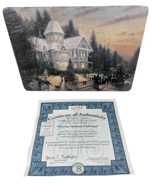 1997 Bradford Exchange Plate (Thomas Kinkade) Victorian Christmas Celebration