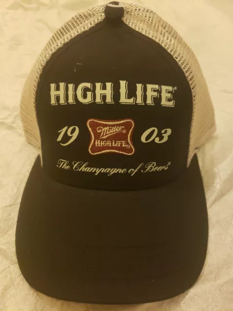 Miller High Life Trucker Summer Hat Adjustable Champagne Of Beers Bar Beach Gift