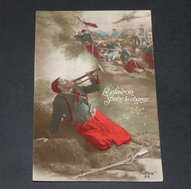 Cpa Carte Postale 1915 Guerre 14-18 Patriotique Zouave Clairon Sonne La Charge