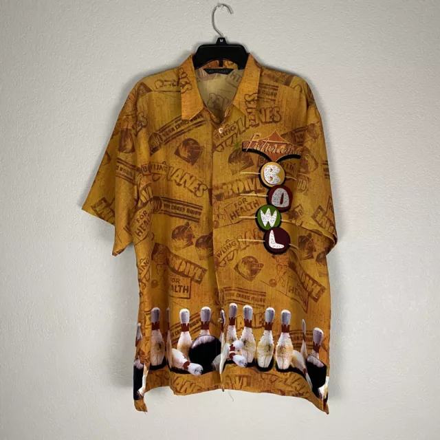 Vintage Bowling Button Up Shirt Rare Mens Size XL