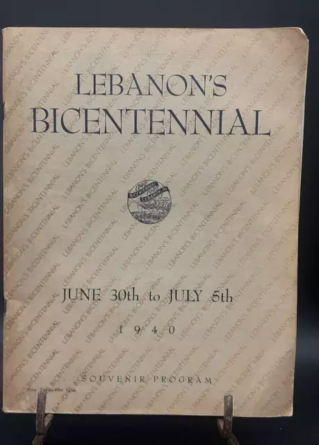 1940 Lebanon's PA Bicentennial Souvenir Program Advertisements Genealogy Book