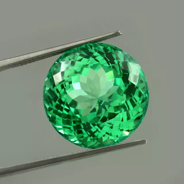 Naturel sans Défaut Ceylan Vert Parti Saphir 37.10 CT Coupe Ronde Desseré Gemme