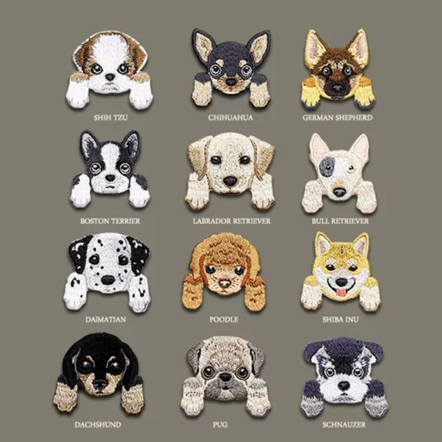 Cute Dogs Embroidered Patches Sew On / Iron On Badge Diy Fabric Applique Craft