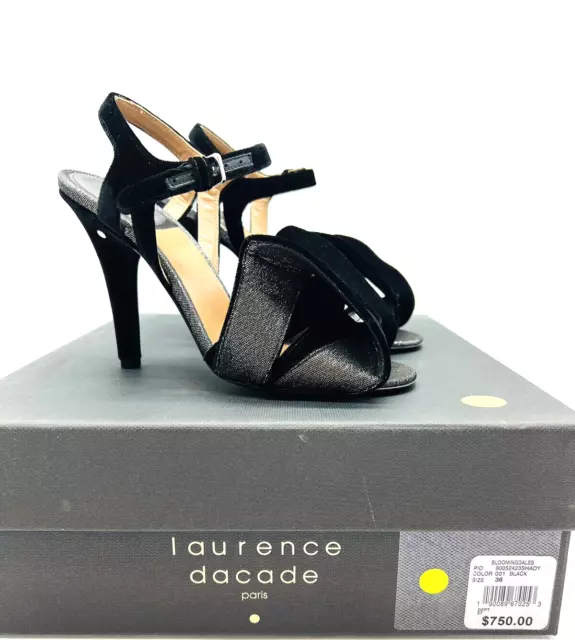 Laurence Dacade Velvet Metallic Bow Sandals- Black US 5.5M / EUR 36