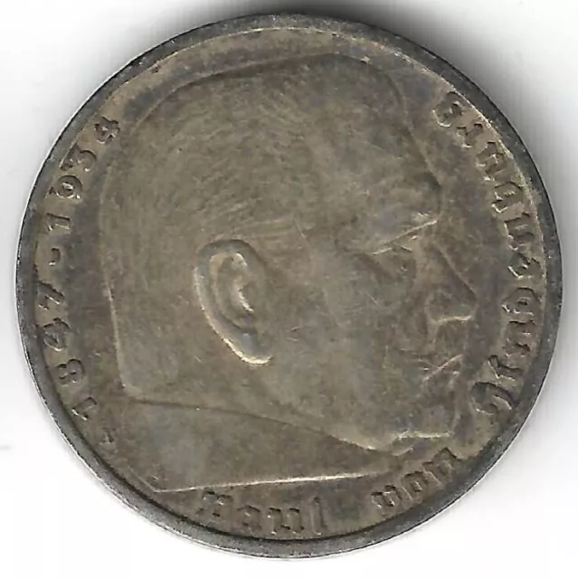 Deutschland - Drittes Reich 5 Reichsmark, 1935 Adler ohne HK, MZ A