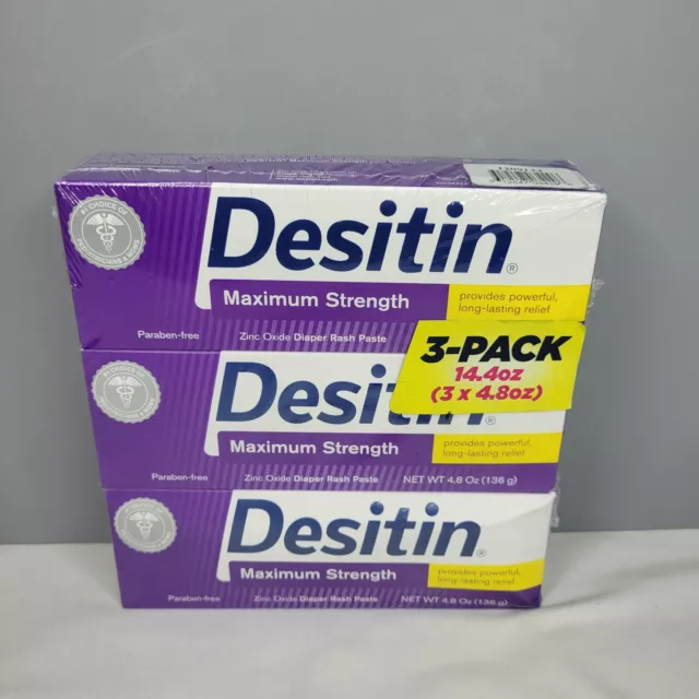 Desitin Maximum Strength Diaper Rash Paste (4.8 oz., 3 pk.) Exp 7/2025