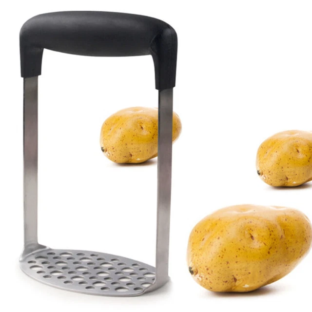 Stainless Steel Potato Masher - Wooden Handle Spiral Design - Manual Vegetable Smasher For Potatoes, Pumpkin, Avocado & More