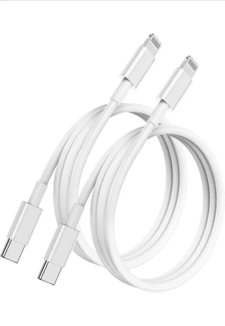 Lot De 2 Câbles vers Lightning iPhone 1m, certifié Apple MFI USB C charge Rapide