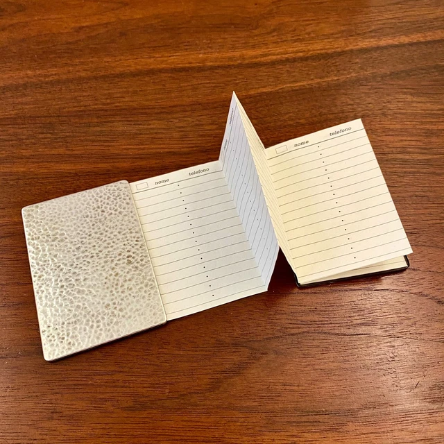 Libreta De Direcciones Bolsillo Magnético Martillado A Mano Alcaldes Plata Esterlina Italiana