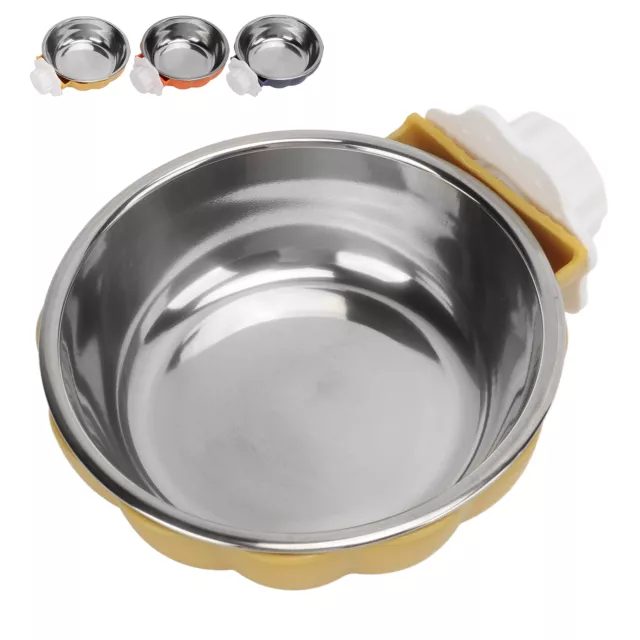 Pet Feeding Fixed Bowl Stainless Steel Cage Food Water Feed Dog Puppy Cat Bowls 2