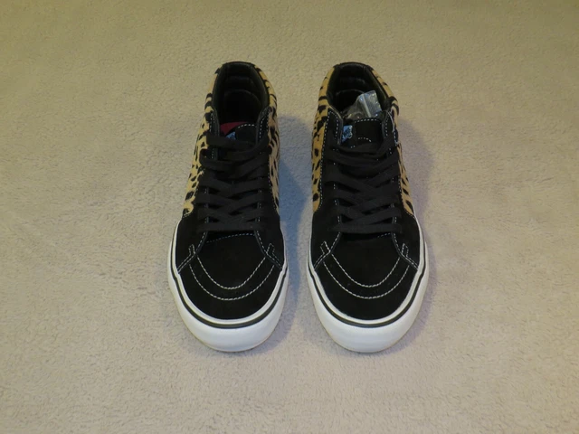 VANS Supreme Sk8-Mid Cheetah Velvet Black Men’s Shoes Skateboarding Size 8 NWB