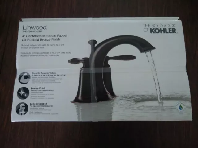 Kohler Linwood Oil-Rubbed Bronze 2-Handle Lever 4 In. Centerset Bathroom Faucet Kohler Linwood Oil-Rubbed Bronze 2-Handle Lever 4 In. Centerset Bathroom Faucet