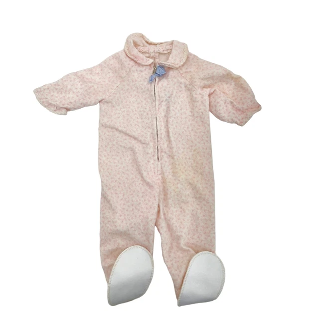 Vtg 1962 Signed Tag Mattel Chatty Baby Zippered Sleeper Pajamas Stains & Marks