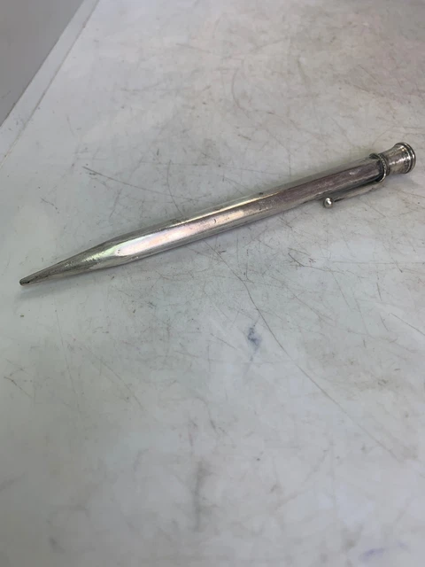 Ancien Stylo Porte-mine JIF En Métal Argenté - Vintage, Mécanique, Pour Collection Ou Bureau