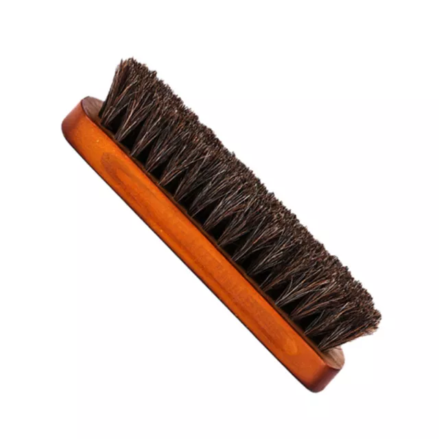 Horsehair Shoe Brush Wood Handle Leather Boots Daubers Applicators Clean Tools 3