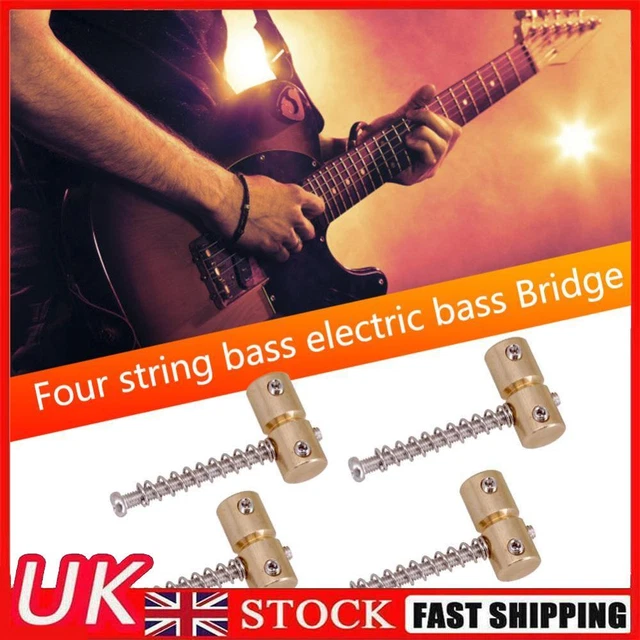 4pcs 4 Strings Brass Guitar Bridge Saddles for Electric Guitar Bass Bridges