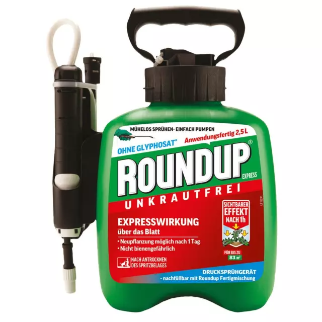 Roundup Express Unkrautfrei Drucksprühgerät AF 2,5 L zur Bekämpfung von Unkraut