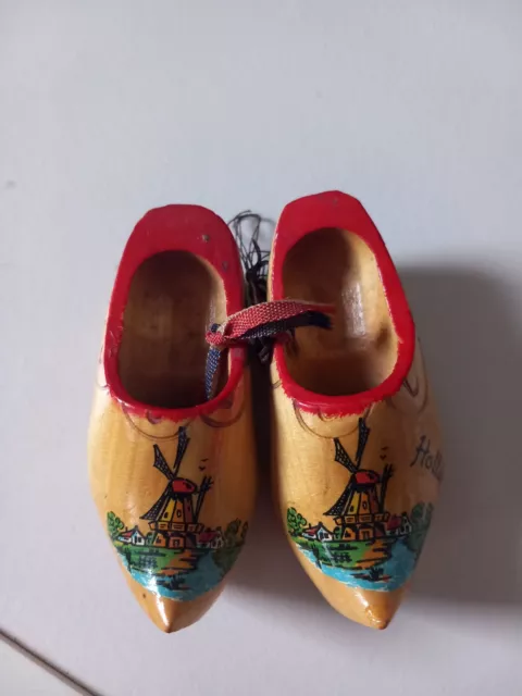 Traditional Dutch Clogs Souvenir Holland Wooden Clogs Shoes Holiday Gift 1970s