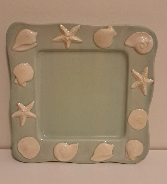Shoreline Collection Dinner Plate 11" Home Studio Seashell Stoneware Blue 