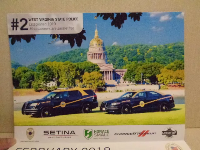 2018 State Police/Hiway Patrol Vehicle Calendar, Spectacular Color Photos, L@@K! 2