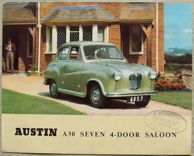 AUSTIN A30 SEVEN 4 DOOR SALOON Car Sales Brochure c1954 #850/B