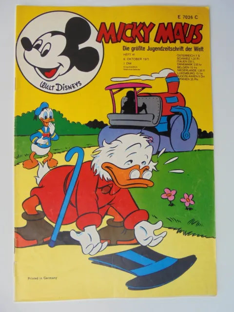 1x Comic - Micky Maus Nr. 41 - 1971 - Walt Disneys- Zustand 2
