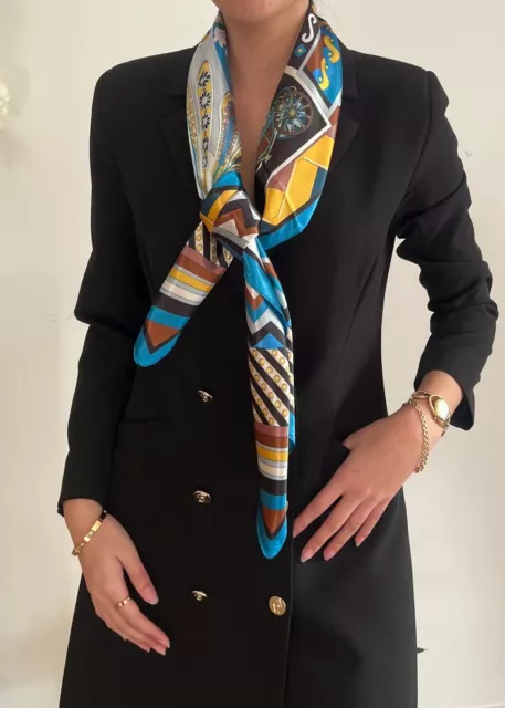 90 cm Élégant Foulard Carré Imprimé 2