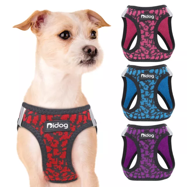 Reflective Pet Dog Harness Soft Mesh Walking Vest for Small Puppy Cat Red XXS-M