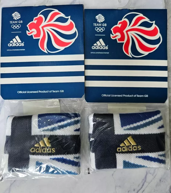 2 X London 2012 Team GB Adidas Wrist Band Sweat Band Olympics Great Britain