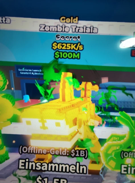 Sab Secret Brain Rots STEAL A BRAINROT SAB Secret Zombie Tralala Gold 625 K/s EUR 1,00 ...