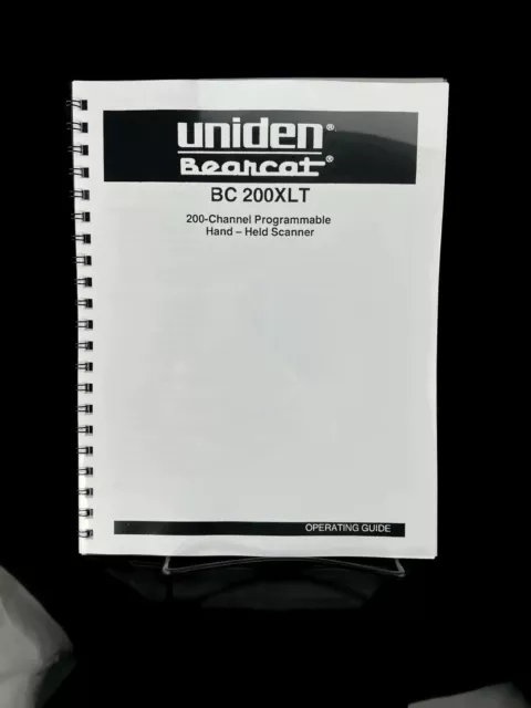 Uniden Bearcat BC 200XLT Instructions Operating Manual User Guide COIL BOUND