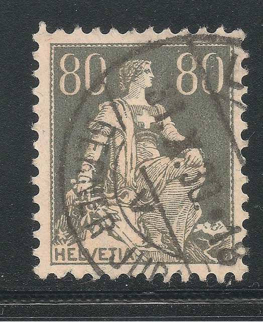 Switzerland #143 (A25) VF USED SOTN - 1915 80c Helvetia