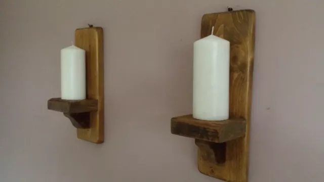 Rustic Reclaimed Pallet Wood Wall Sconce / Candle Holders