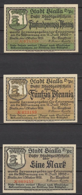 Bialla - City - 3x Emergency Money - L 95.2 - G/M 100 - Complete Set